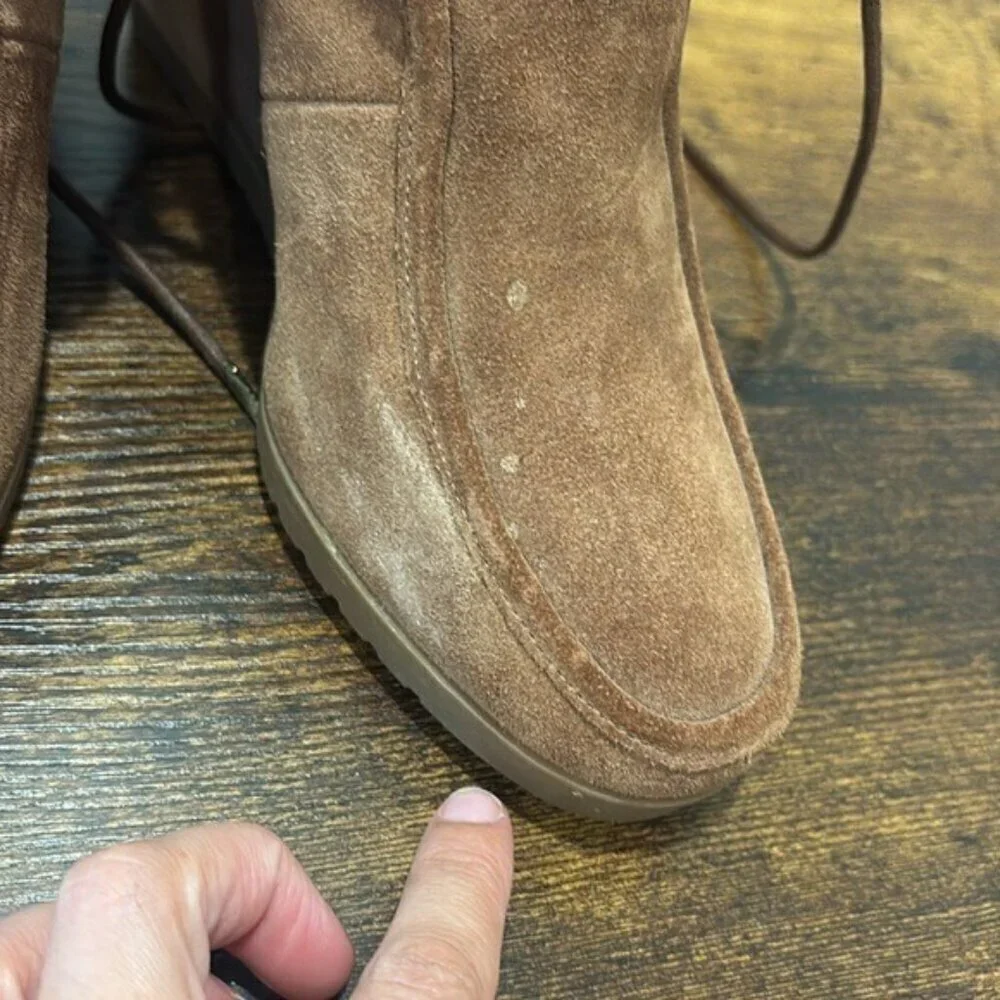Michael Kors Brown Suede Wedge Ankle Boots 7.5